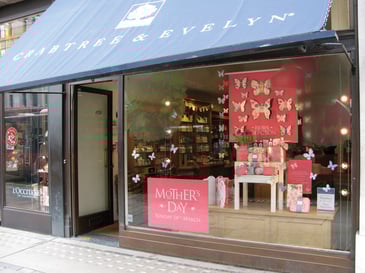 An example of MTA Digital’s retail graphics; a mother’s day window display to entice customers to enter the store