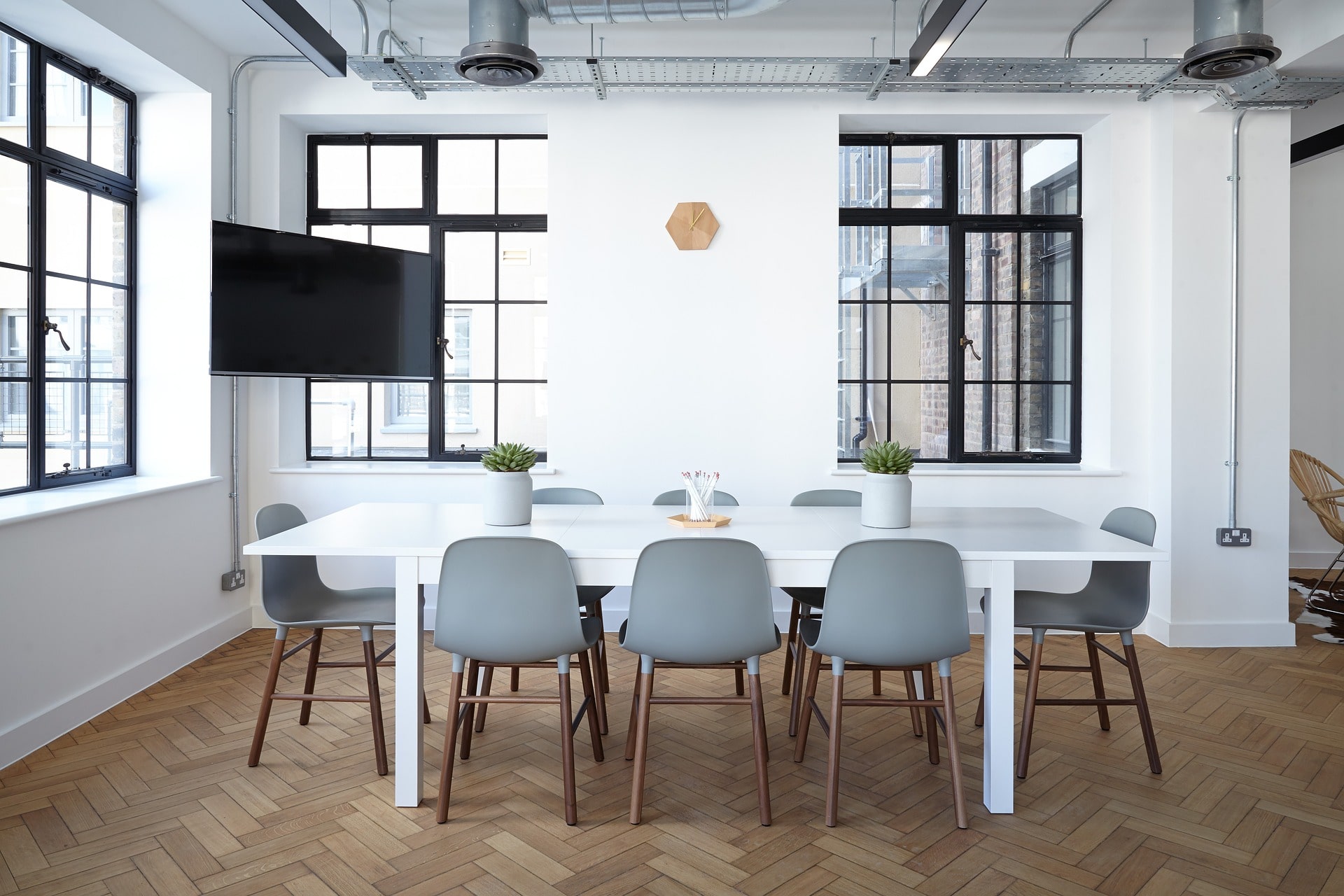 a modern office meeting room that is visually appealing